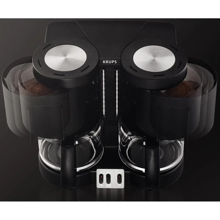 Krups Kaffeemaschine KM 8508, Duothek Plus, Mit 2 Glaskannen, Für Je 10 Tassen, Schwarz 2 Krups Kaffeemaschine KM 8508, Duothek Plus, Mit 2 Glaskannen, Für Je 10 Tassen, Schwarz – Bild 2