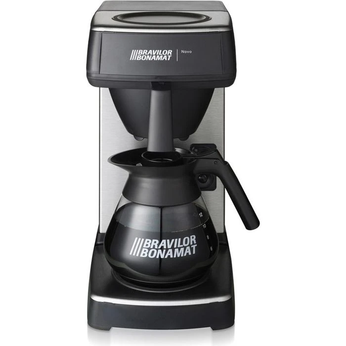 Bravilor-Bonamat Kaffeemaschine Novo, Mit Glaskanne, Für Je 12 Tassen, Silber 1 Bravilor-Bonamat Kaffeemaschine Novo, Mit Glaskanne, Für Je 12 Tassen, Silber