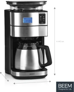 BEEM FRESH-AROMA-PERFECT II Filterkaffeemaschine Mit Mahlwerk - Thermo Kaffeemaschine Filterkaffeemaschine 10 Tassen Timer Thermoskanne Edelstahl -Kaffeemaschinenladen 1d25da23d2b3c25097e6c908222a45d5