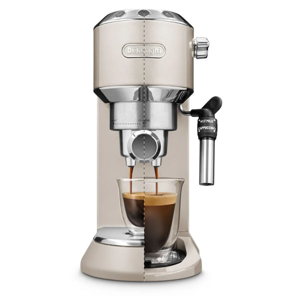 De'Longhi Delonghi Kaffeemaschine Dedica Metallics EC785.BG Pumpendruck 15 Bar, Eingebauter Milchaufschäumer, Manuell, 1300 W, Beige 3 De'Longhi Delonghi Kaffeemaschine Dedica Metallics EC785.BG Pumpendruck 15 Bar, Eingebauter Milchaufschäumer, Manuell, 1300 W, Beige – Bild 3