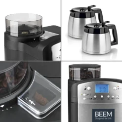 BEEM FRESH-AROMA-PERFECT Filterkaffeemaschine Mit Mahlwerk - Thermo | 2 Isolierkannen Kaffeemaschine Mahlwerk Timer 2x Thermoskanne Filterkaffeemaschine Kaffeeautomat -Kaffeemaschinenladen 30056fe2a634cd169242141d61bf13d1