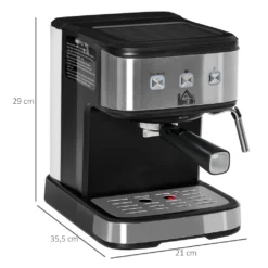 HOMCOM Espressomaschine Kaffeemaschine Aus Edelstahl Siebträgermaschine Mit Milchschäumer 1,5L Wassertank 15 Bar Für Espresso Cappuccino Latte Milchkaffee 850 W -Kaffeemaschinenladen 3bf653cefb9d8600b5a01d6d2e98ca77