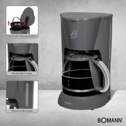 BOMANN Kaffeeautomat KA 183 CB Grau Filter Kaffeemaschine 12–14 Tassen 900W -Kaffeemaschinenladen 54fdb61903182bcd7613a99ecdd080a7