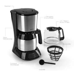 Kaffeemaschine Filter Kaffeemaschine 10 Tassen Thermoskanne Edelstahl Glaskanne -Kaffeemaschinenladen 67e0157b0baa77a8f360e00ee2a88e61