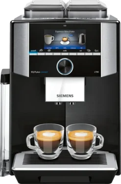 Siemens EQ.9 S700 Freistehende Espressomaschine 2,3 L - Kaffeemaschine (Freistehend, Espressomaschine, 2,3 L, Integriertes Mahlwerk, 1500 W, Schwarz, Edelstahl)