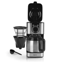 BEEM FRESH-AROMA-SWITCH Filterkaffeemaschine - Thermo Edelstahl 1 L Thermoskanne Bedienrad 24h-Timer 800 W Für 4-8 Tassen Kaffeemaschine Timer -Kaffeemaschinenladen 79dc4a11933dabb0479e0b5327052dc8