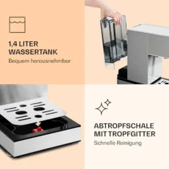 Klarstein Pausa Espressomaker, Siebträgermaschine Mit 1350 Watt, Espressomaschine 20 Bar Druck, Siebträger Kaffeemaschine Mit Wassertank: 1,4 Liter Edelstahl ,silber -Kaffeemaschinenladen 8dec1c85d1d7080137c7eb6a88d8ab4b