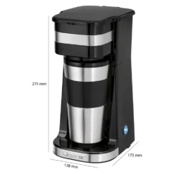 Clatronic KA 3733 Kaffeemaschine Für Coffee To Go, Inkl. 0,4 Liter Kaffeebecher Aus Edelstahl, Ideal Für Auto, Büro Und Unterwegs, Schwarz -Kaffeemaschinenladen 91a4d40255711d8b3d73ed2d55d6637e