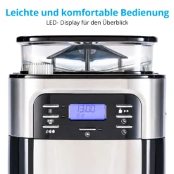 MEDION Kaffeemaschine Mit Mahlwerk Und Thermoskanne (Timer, 1 Liter, 900 Watt, Kaffeebohnenmahlwerk, 8 Mahlstufen, LED Display, Tropf Stopp, Isolierkanne, MD19777) -Kaffeemaschinenladen a35ad4b773ea769a7d21ce46fdbb1d55