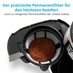MEDION Kaffeemaschine Mit Mahlwerk Und Thermoskanne (Timer, 1 Liter, 900 Watt, Kaffeebohnenmahlwerk, 8 Mahlstufen, LED Display, Tropf Stopp, Isolierkanne, MD19777) -Kaffeemaschinenladen a5ef48f28da94e6e412aa98c186f769c