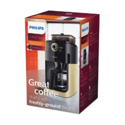 Philips HD7768/90 Grind & Brew Filter Kaffeemaschine, Mahlwerk, Timer, Champagner/schwarz -Kaffeemaschinenladen a98bfd0818945645076fdc02e261df3c