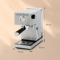 Klarstein Pausa Espressomaker, Siebträgermaschine Mit 1350 Watt, Espressomaschine 20 Bar Druck, Siebträger Kaffeemaschine Mit Wassertank: 1,4 Liter Edelstahl ,silber -Kaffeemaschinenladen ab51d86d9014dd9b222c8b756c79c374