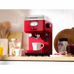 Russell Hobbs Espressomaschine Retro Rot Siebträger (15 Bar, 2 Tassen-Einsätze, 1,1l Abnehmbarer Wassertank, Dampf-Milchschaumdüse, Portionierlöffel Mit Tamper) Kaffeemaschine -Kaffeemaschinenladen af29eafb4e15e0afe1a3f013cde78695