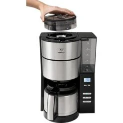 Melitta Kaffeemaschine 1021-12, AromaFresh Therm, Mit Mahlwerk, Thermoskanne, Für 10 Tassen, Schwarz -Kaffeemaschinenladen bc1b336248d4a61756b1536cfd0103d6f5a3639d kaffeemaschine melitta 1021 12 aromafresh therm