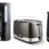 LENTZ Frühstücksset Wasserkocher Kaffeemaschine Toaster Schwarz