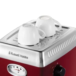 Russell Hobbs Espressomaschine Retro Rot Siebträger (15 Bar, 2 Tassen-Einsätze, 1,1l Abnehmbarer Wassertank, Dampf-Milchschaumdüse, Portionierlöffel Mit Tamper) Kaffeemaschine -Kaffeemaschinenladen c96d474bd44299bff9ad482d362abbfd