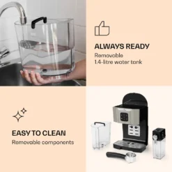 BellaVita Kaffeemaschine 3-in-1 1450 W 20 Bar Milchschäumer -Kaffeemaschinenladen d56adfe7a87c52751f8445a1699045f1