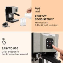 BellaVita Kaffeemaschine 3-in-1 1450 W 20 Bar Milchschäumer -Kaffeemaschinenladen dd3506771ce0430bcf3fd19e2852d115