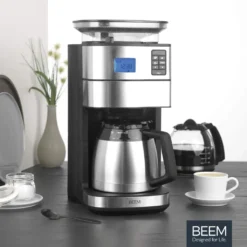 BEEM FRESH-AROMA-PERFECT II Filterkaffeemaschine Mit Mahlwerk - Thermo Kaffeemaschine Filterkaffeemaschine 10 Tassen Timer Thermoskanne Edelstahl -Kaffeemaschinenladen e3a1562484a8075fa4989a44c35bd13f